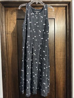 Amazon Essentials Black and White Daisy Print Tank Dress XL (12)